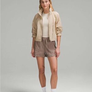 lululemon taupe tan Athletic Shorts dance studio 4 small athleisure high rise